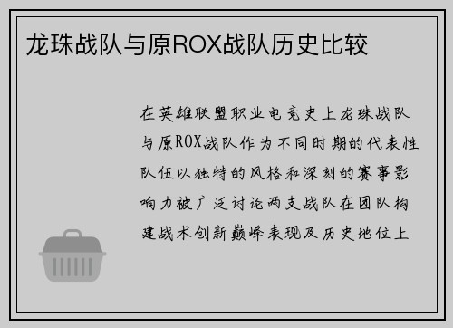 龙珠战队与原ROX战队历史比较