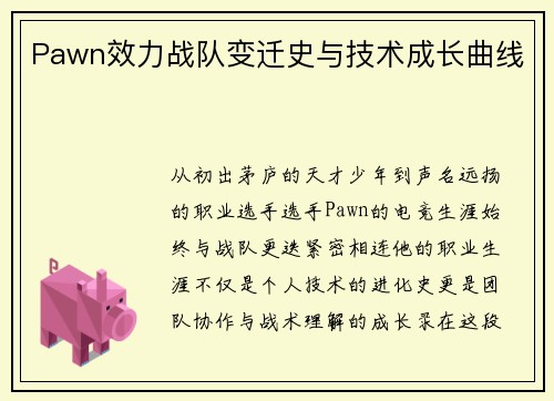 Pawn效力战队变迁史与技术成长曲线